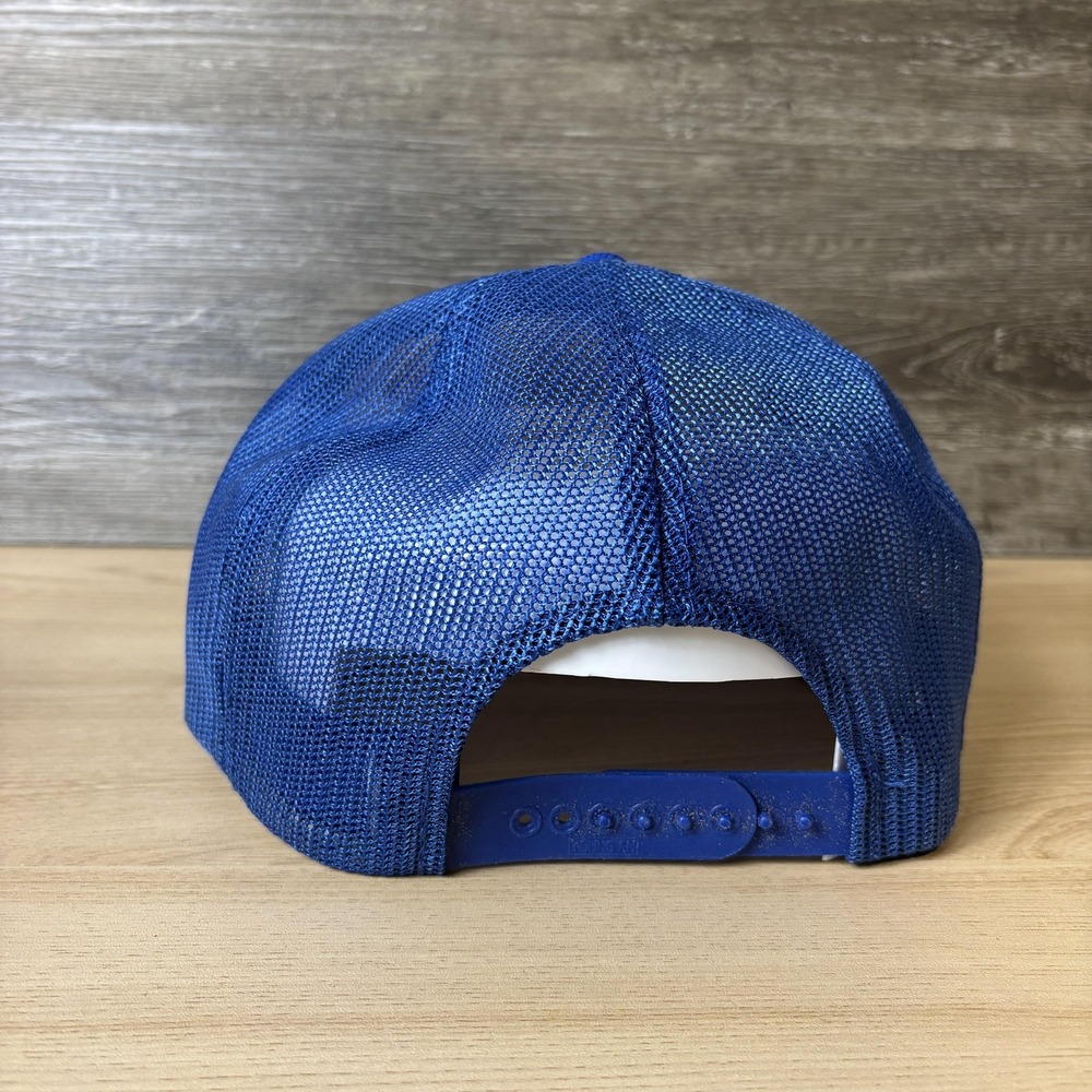 VINTAGE Four Seasons Trail Riders Hat Snap Back Trucker Blue Spring City Utah - Picture 5 of 9
